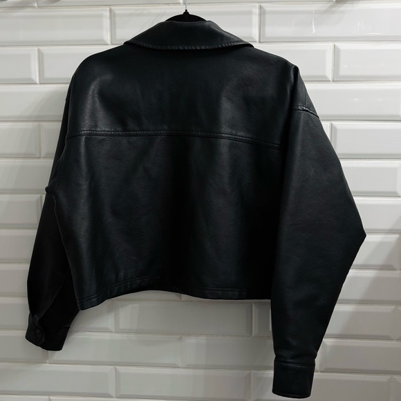Wild Fable Women’s Small Faux Leather Cropped Jacket - Picture 4 of 6